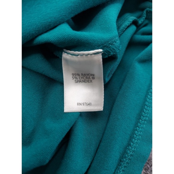 J Jill Wearever Dress Small Petite Turqoise Blue Short Sleeve Crew Neck Knee - Picture 10 of 11